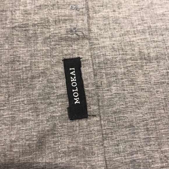 MOLOKAI SHORT SLEEVE BUTTON DOWN SHIRT HEATHER GRAY XXL - Picture 4 of 7